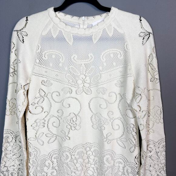 See By Chloe Dress size 8 FR 42 lace long sleeve Victorian sweater tiered - Picture 6 of 15